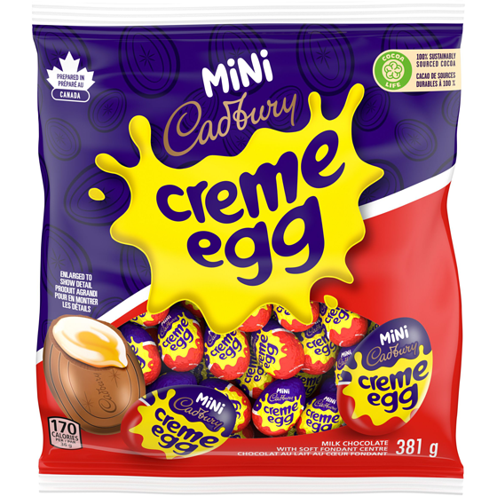 Cadbury Friandise Creme Eggs mini au chocolat au lait avec centre en fondant 381 g, 3,94 $/100g