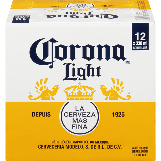 Corona Bouteille Light (Pièce d’identité requise au moment du ramassage) 12x330.0 ml, 0,70 $/100ml