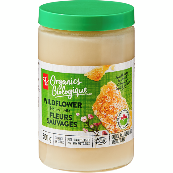 PC Biologique Miel fleurs sauvages Biologique en crème 500 g, 1,70 $/100g