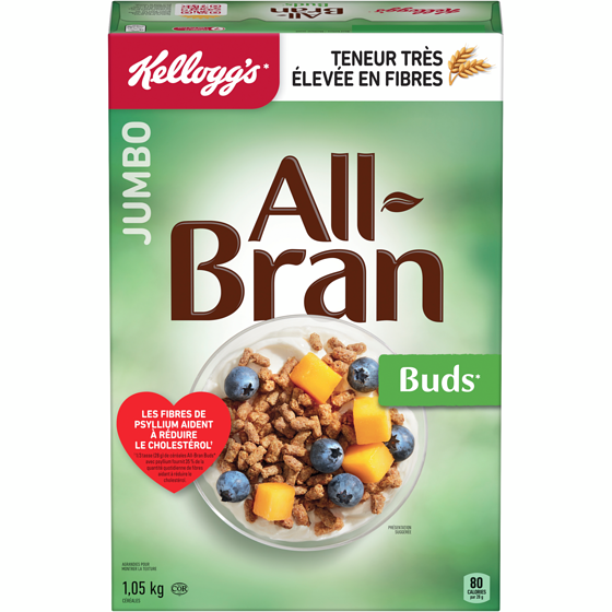 Kellogg’s All Bran All-Bran Céréales Buds 1050 g, 1,19 $/100g