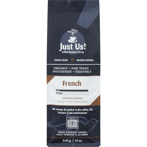 Just Us Whole Bean Coffee, French Roast 340 g, $4.12/100g