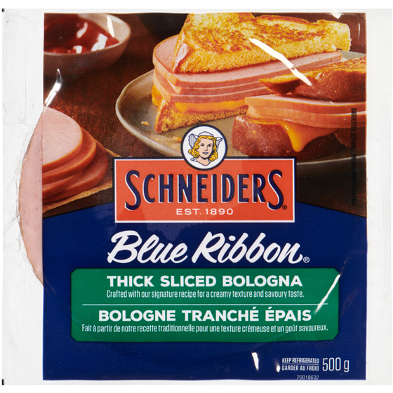 Schneiders Blue Ribbon Thick Sliced Bologna 500 g, $10.00/1kg $1.00/100g