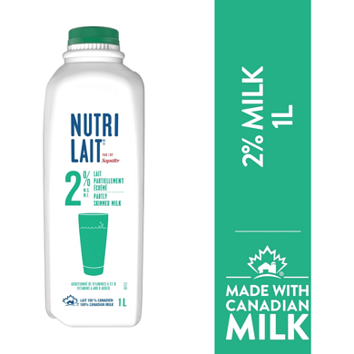 Nutrilait 2% Milk 1 l, $0.23/100ml