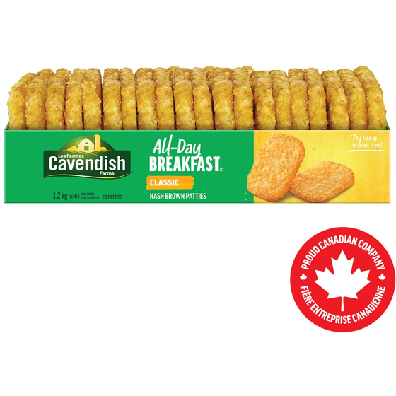 Les Fermes Cavendish Galettes de pommes de terre classique All-Day Breakfast  1.2 kg, 0,71 $/100g
