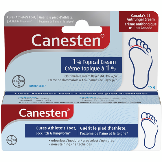 Canesten Crème antifongique 1 % topique 15 g, 63,27 $/100g