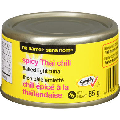 No Name Spicy Thai Chili Flaked Light Tuna 85 g, $1.52/100g