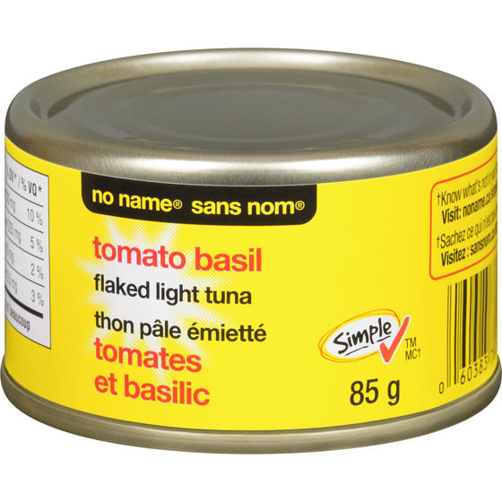 No Name Tomato Basil Flaked Light Tuna 85 g, $1.64/100g