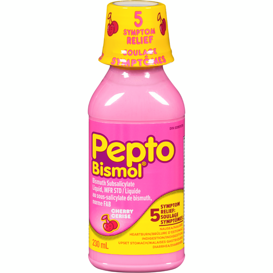 Pepto-Bismol Cherry Liquid for Nausea, Heartburn, Indigestion, Upset Stomach, & Diarrhea  230 ml, $5.21/100ml