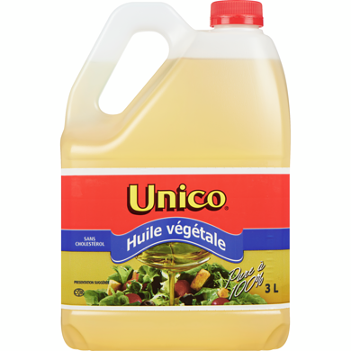 Unico Huile végétale Unico 3 l, 0,38 $/100ml
