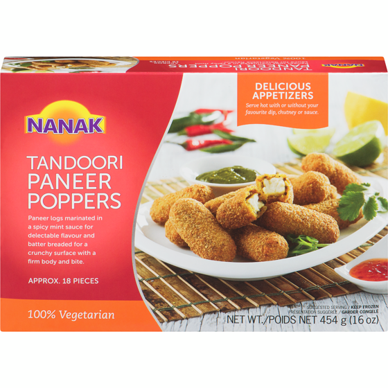 Nanak Hors-d’œuvre Poppers Tandoori Paneer 454 g, 1,94 $/100g