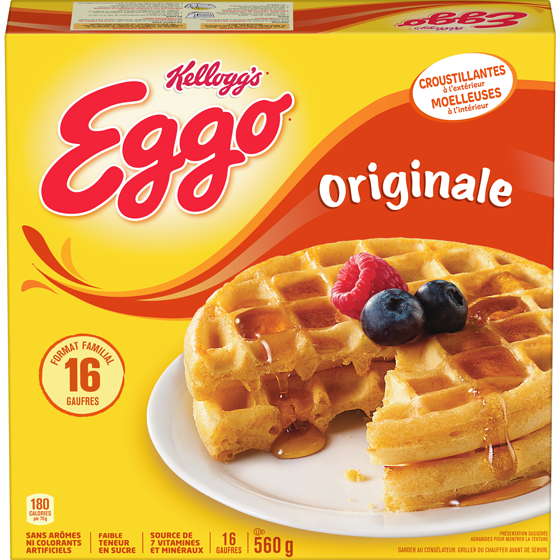 Kellogg’s Gaufres Eggo Originale, 16 gaufres 560 g, 1,43 $/100g