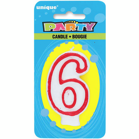 Unique Number 6 Deluxe Birthday Candle 1 ea, $1.00/1ea