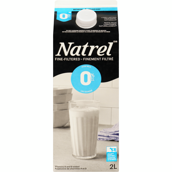 Natrel Fine-Filtered 0% Fat Free Skim Milk (2L) 2 l, $0.31/100ml