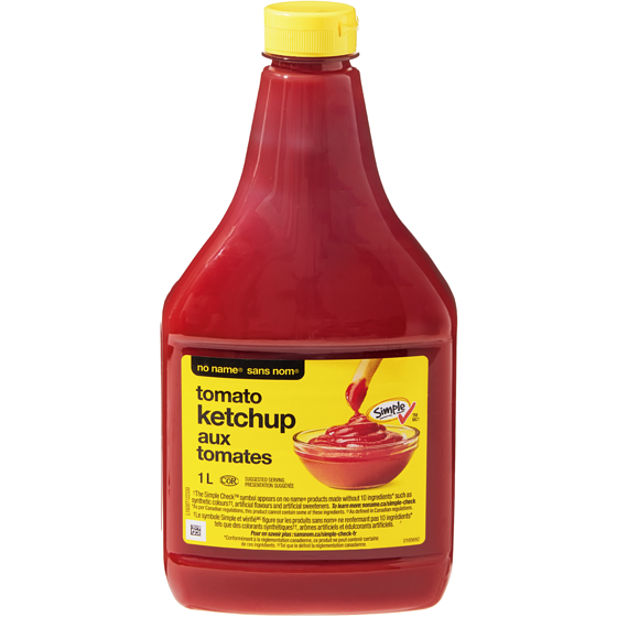 Sans Nom Ketchup aux tomates  1 l, 0,38 $/100ml