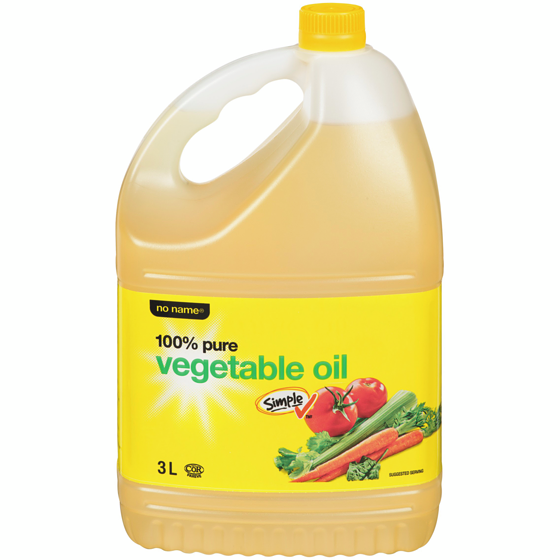 No Name 100% Pure Vegetable Oil 3 l, $0.33/100ml