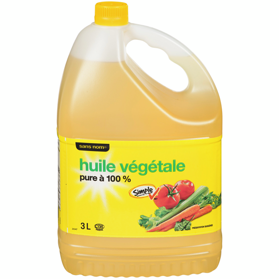 Sans Nom Huile végétale pure à 100 % 3 l, 0,33 $/100ml