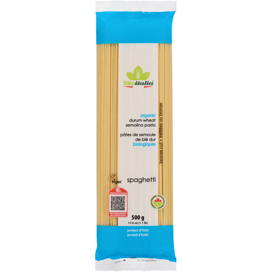 Bioitalia Pâtes alimentaires spaghetti biologiques 500 g, 0,70 $/100g