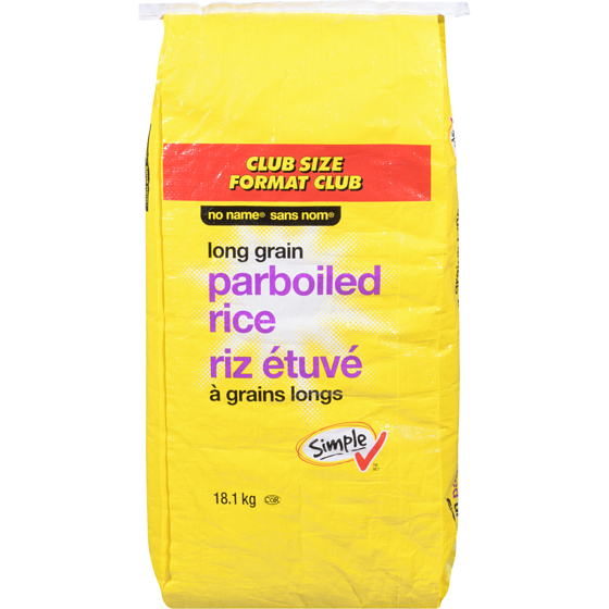 Sans Nom Riz étuvé à grains longs 18.1 kg, 0,27 $/100g