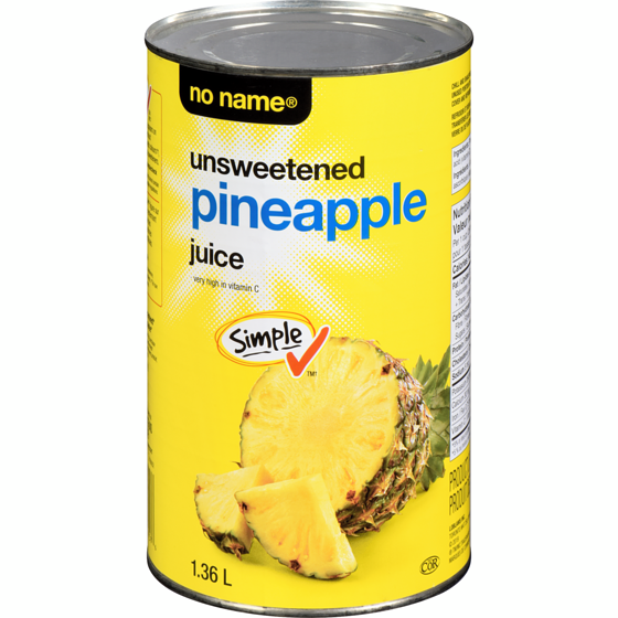 No Name Unsweetened Pineapple Juice 1.36 l, $0.32/100ml