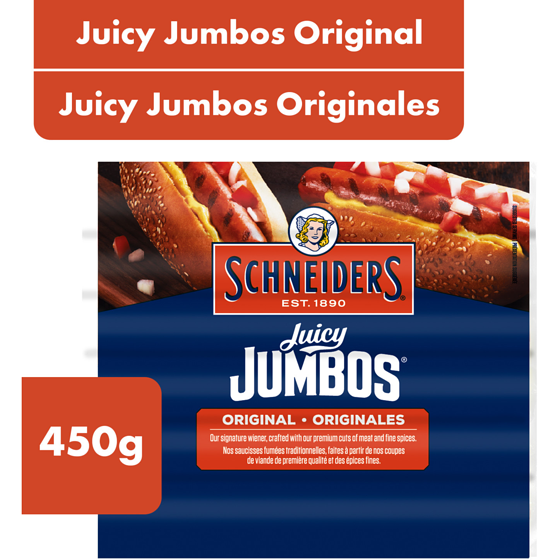 Schneiders Saucisses fumées originales Juicy Jumbos 450 g, 2,22 $/100g