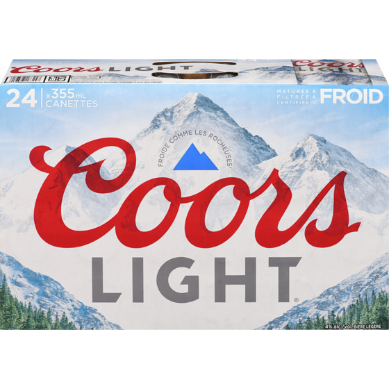 Coors Bière légère (Pièce d’identité requise au moment du ramassage) 24x355.0 ml, 0,46 $/100ml