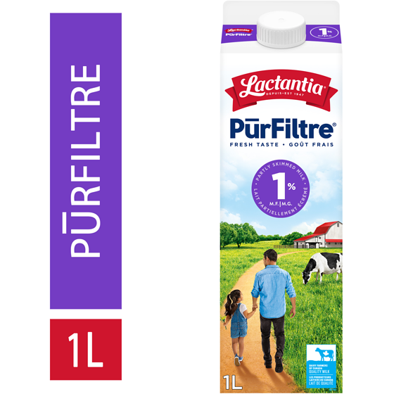 Purefilter Purfiltre. lait partiellement écrémé 1 % 1 l, 0,39 $/100ml