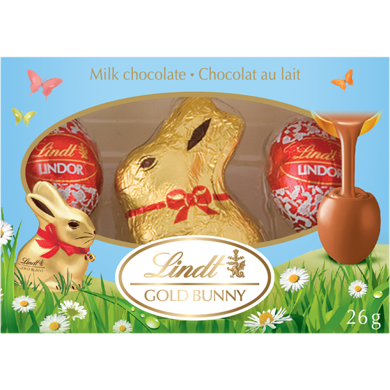 Lindt GOLD BUNNY Milk Chocolate Easter Bunny and LINDOR Milk Chocolate Eggs Trio 26 g, $15.38/100g