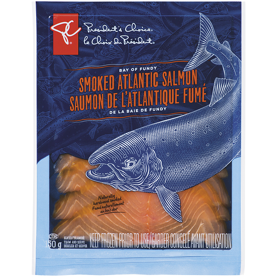 le Choix du Président Saumon atlantique fumé tranché de la baie de Fundy 150 g, 8,66 $/100g