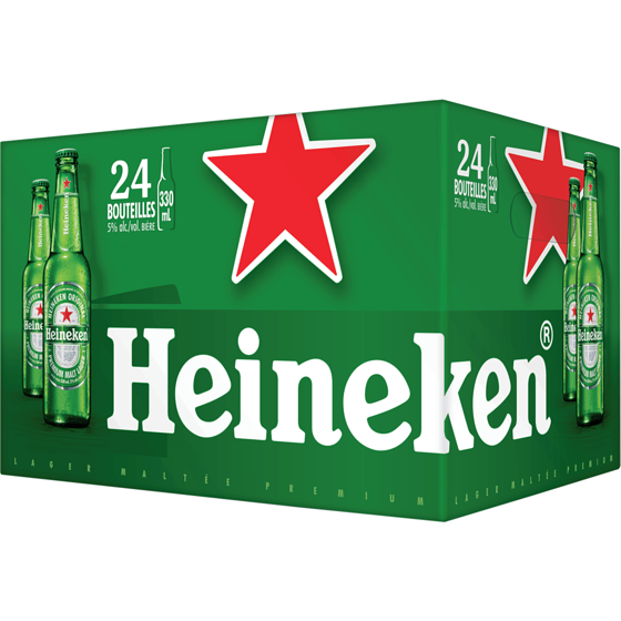 Heineken Lager corsée de première qualité (Pièce d’identité requise au moment du ramassage) 24x330.0 ml, 0,40 $/100ml