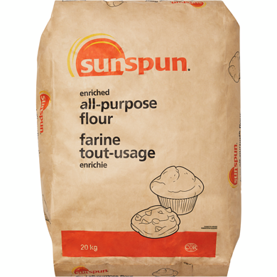 Sunspun Enriched All-Purpose Flour 20 kg, $0.11/100g