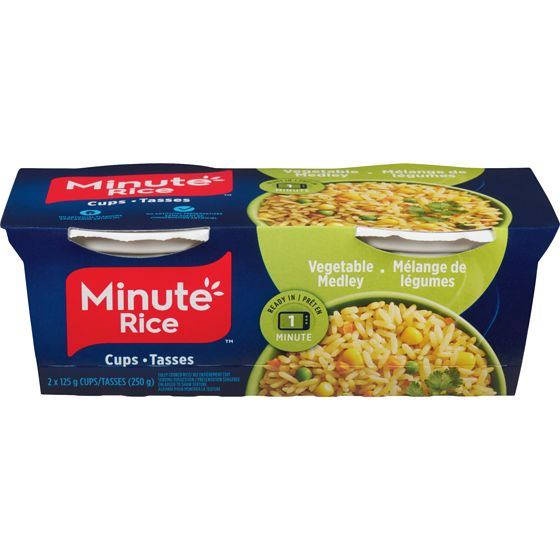 Minute Rice Ready To Serve Rice, Vegetable Medley 250 g, $1.60/100g