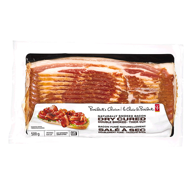 le Choix du Président Bacon Salé À Sec 500 g, 2,00 $/100g