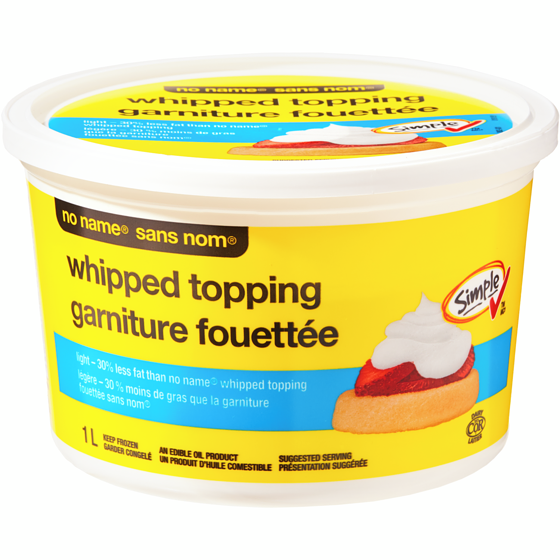 Sans Nom Garniture fouettée légère 1 l, 0,40 $/100ml
