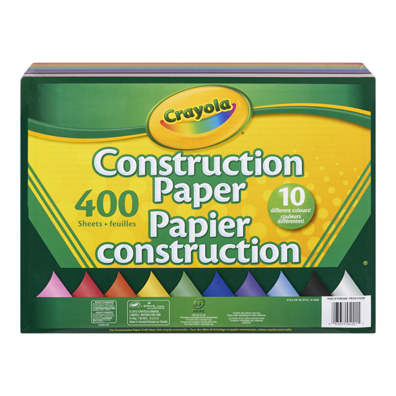 Crayola 400-Sheet Construction Paper 400x1.0 ea, $0.04/1ea