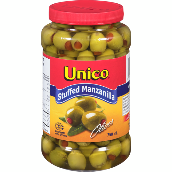 Unico Manzanilla Olives, Stuffed 750 ml, $0.87/100ml