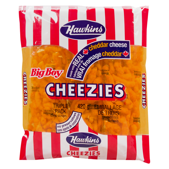 Hawkins Cheezies 420 g, 1,43 $/100g