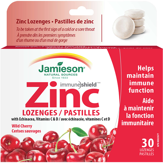 Jamieson Zinc Lozenges, Wild Cherry 30 ea, $0.37/1ea
