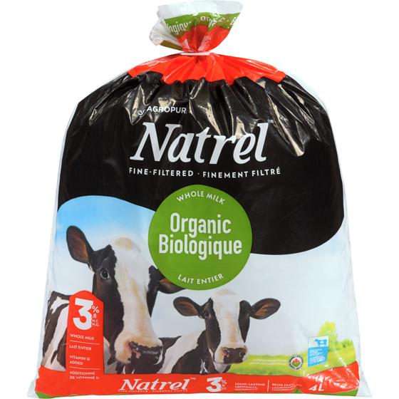 Natrel Fine-Filtered Whole Milk Organic 3.8% M.F. 4 l, $0.31/100ml