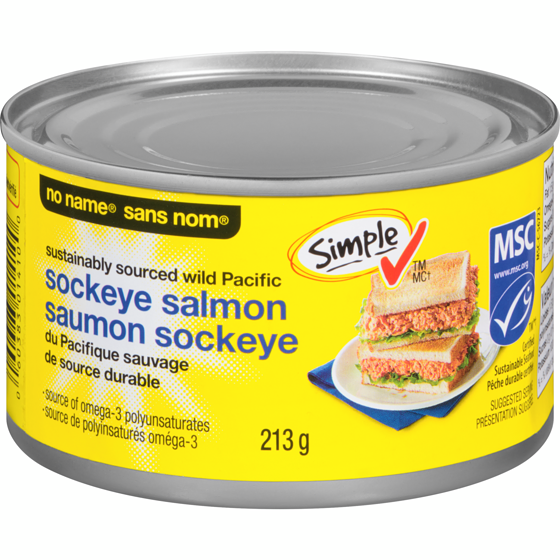 No Name Sustainably Sourced Wild Pacific Sockeye Salmon 213 g, $2.67/100g