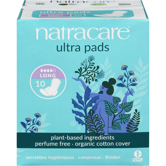 Natracare Serviettes ultra longue à ailettes 10 ea, 0,85 $/1ch