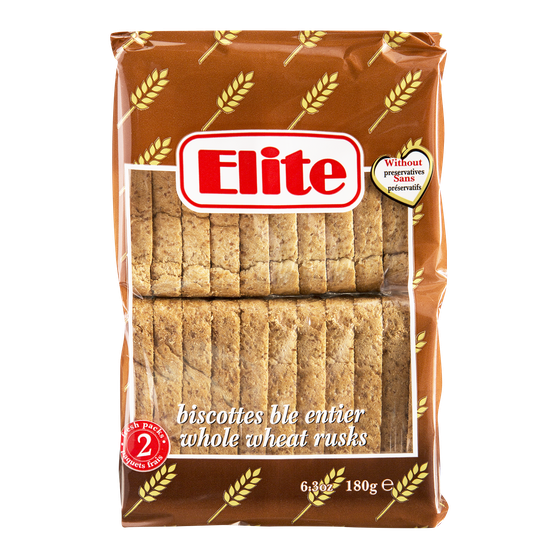 Elite Wheat Rusks, Whole Wheat 180 g, $1.27/100g