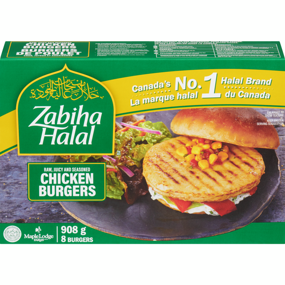 Zabiha Halal Chicken Burgers 908 g, $1.65/100g