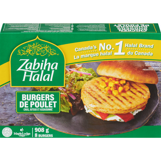 Zabiha Halal Burgers de poulet 908 g, 1,65 $/100g