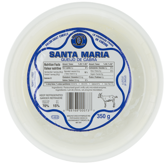 Portuguese Cheese Fresh Goat Cheese 350 g, $2.43/100g