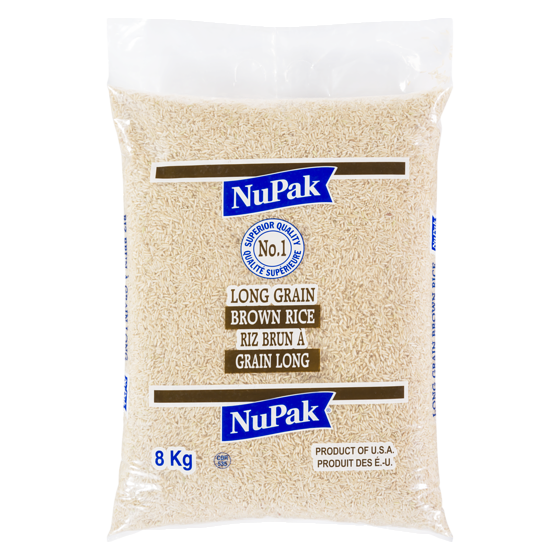 Nupak Long Grain Brown Rice 8 kg, $0.21/100g