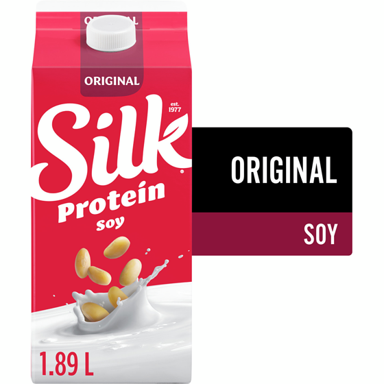 Silk Soy Milk Alternative, Original, Dairy Free, 7g of Protein 1.89 l, $0.28/100ml