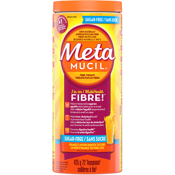 Metamucil Supplément de fibres en poudre 4 en 1, sans sucre, orange 425 g, 5,53 $/100g