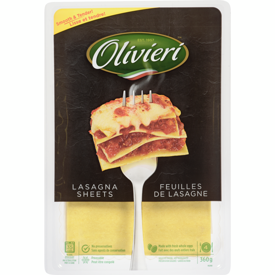 Olivieri Pâtes à lasagne  360 g, 2,08 $/100g