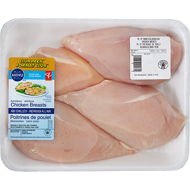 PC Blue Menu Air Chilled Chicken Breasts, Boneless, Skinless, Club Pack $19.82/1kg $8.99/1lb