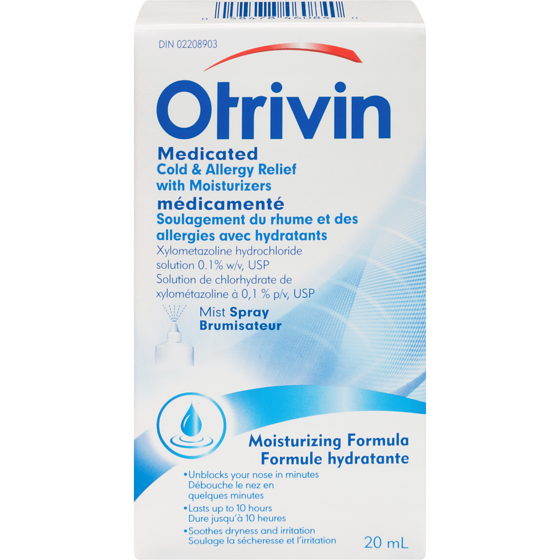 Otrivin Medicated Cold & Allergy Relief With Moisturizers Spray 20 ml, $64.95/100ml